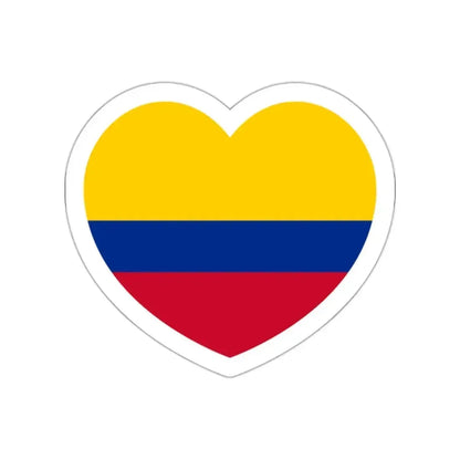 Heart Flag of Colombia - STICKER Vinyl Die-Cut Decal White Die-Cut 2 Inch - The Sticker Space