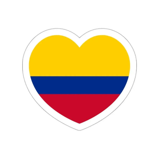 Heart Flag of Colombia - STICKER Vinyl Die-Cut Decal White Die-Cut 2 Inch - The Sticker Space
