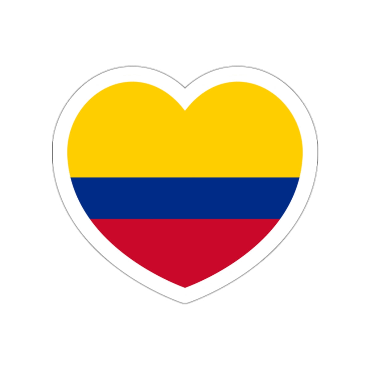 Heart Flag of Colombia - STICKER Vinyl Die-Cut Decal-White-The Sticker Space