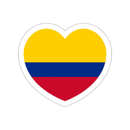 Heart Flag of Colombia - STICKER Vinyl Die-Cut Decal-White-The Sticker Space