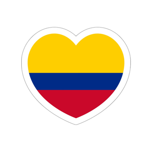 Heart Flag of Colombia - STICKER Vinyl Die-Cut Decal-White-The Sticker Space