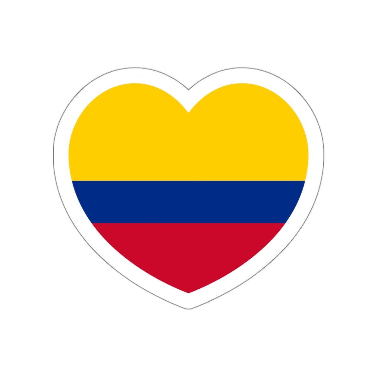 Heart Flag of Colombia - STICKER Vinyl Die-Cut Decal-White-The Sticker Space