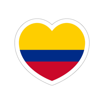 Heart Flag of Colombia - STICKER Vinyl Die-Cut Decal-White-The Sticker Space