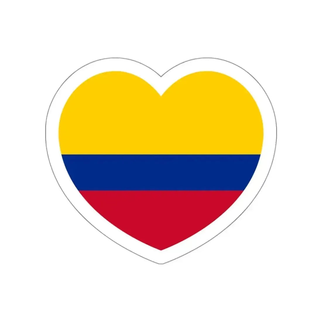 Heart Flag of Colombia - STICKER Vinyl Die-Cut Decal White Die-Cut 3 Inch - The Sticker Space