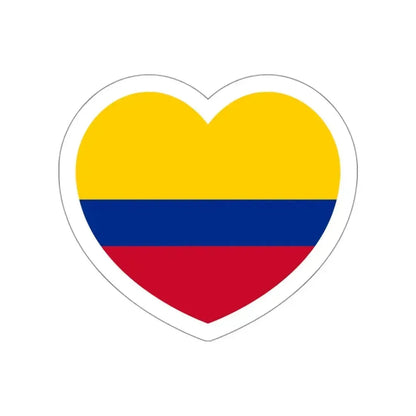 Heart Flag of Colombia - STICKER Vinyl Die-Cut Decal White Die-Cut 3 Inch - The Sticker Space