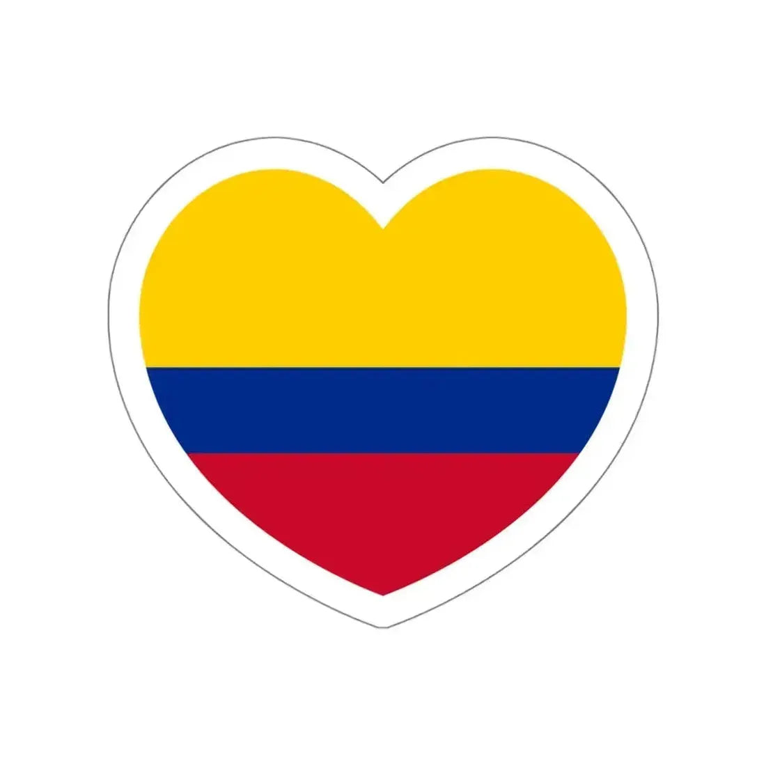 Heart Flag of Colombia - STICKER Vinyl Die-Cut Decal White Die-Cut 4 Inch - The Sticker Space