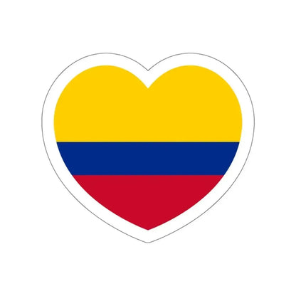 Heart Flag of Colombia - STICKER Vinyl Die-Cut Decal White Die-Cut 5 Inch - The Sticker Space
