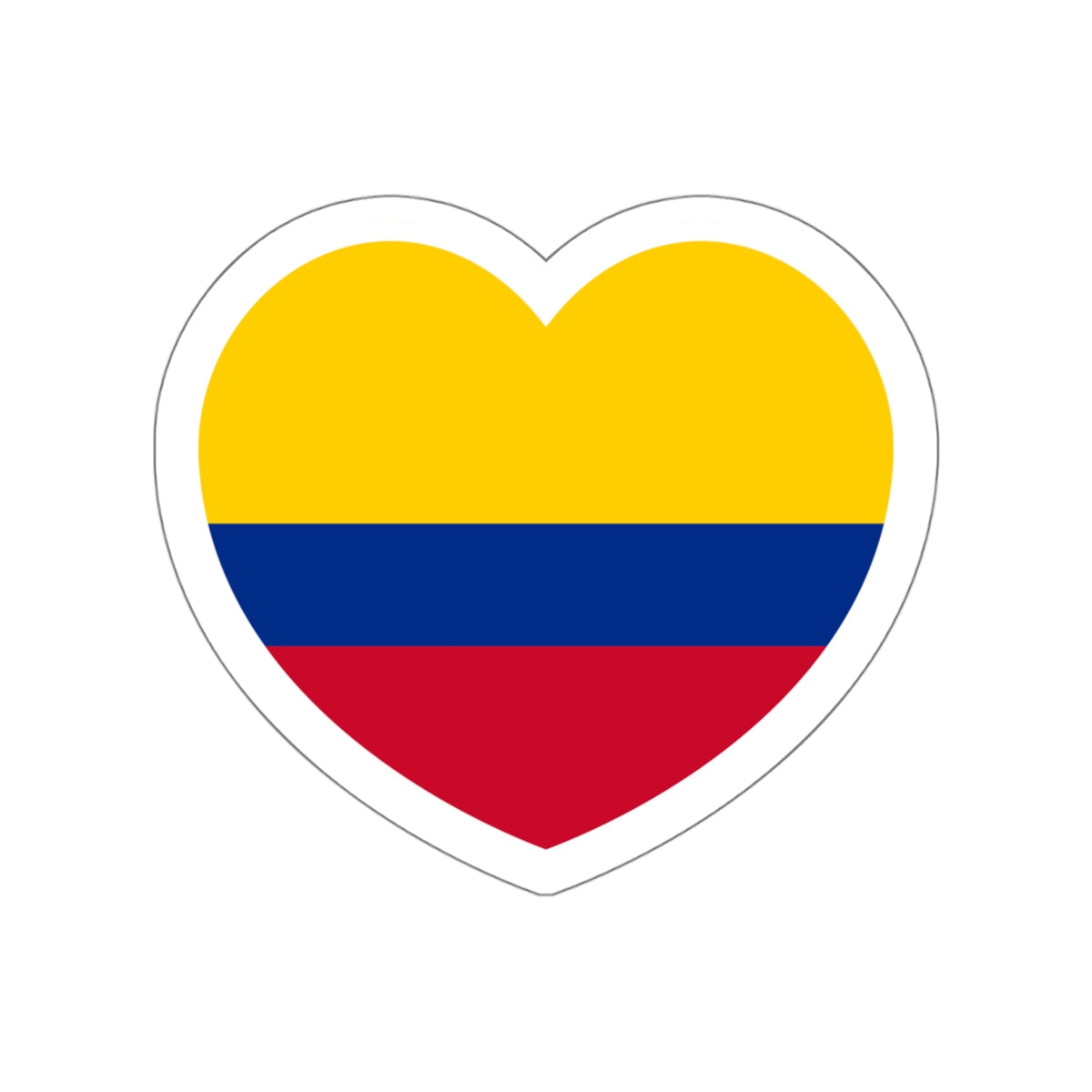 Heart Flag of Colombia - STICKER Vinyl Die-Cut Decal-White-The Sticker Space