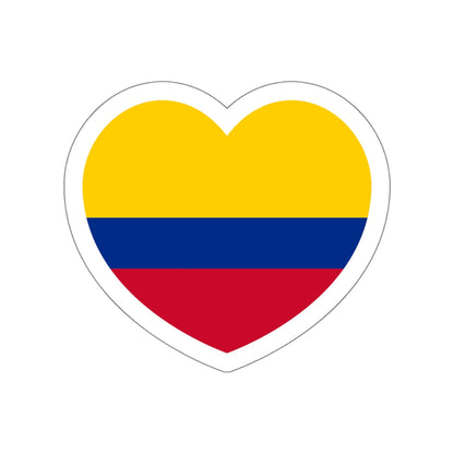 Heart Flag of Colombia - STICKER Vinyl Die-Cut Decal-White-The Sticker Space