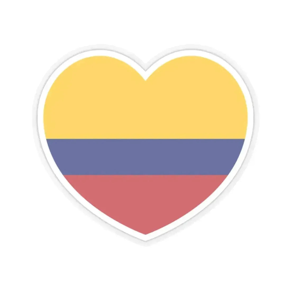 Heart Flag of Colombia - STICKER Vinyl Kiss-Cut Decal 2 Inch Transparent - The Sticker Space