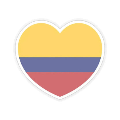 Heart Flag of Colombia - STICKER Vinyl Kiss-Cut Decal 2 Inch Transparent - The Sticker Space