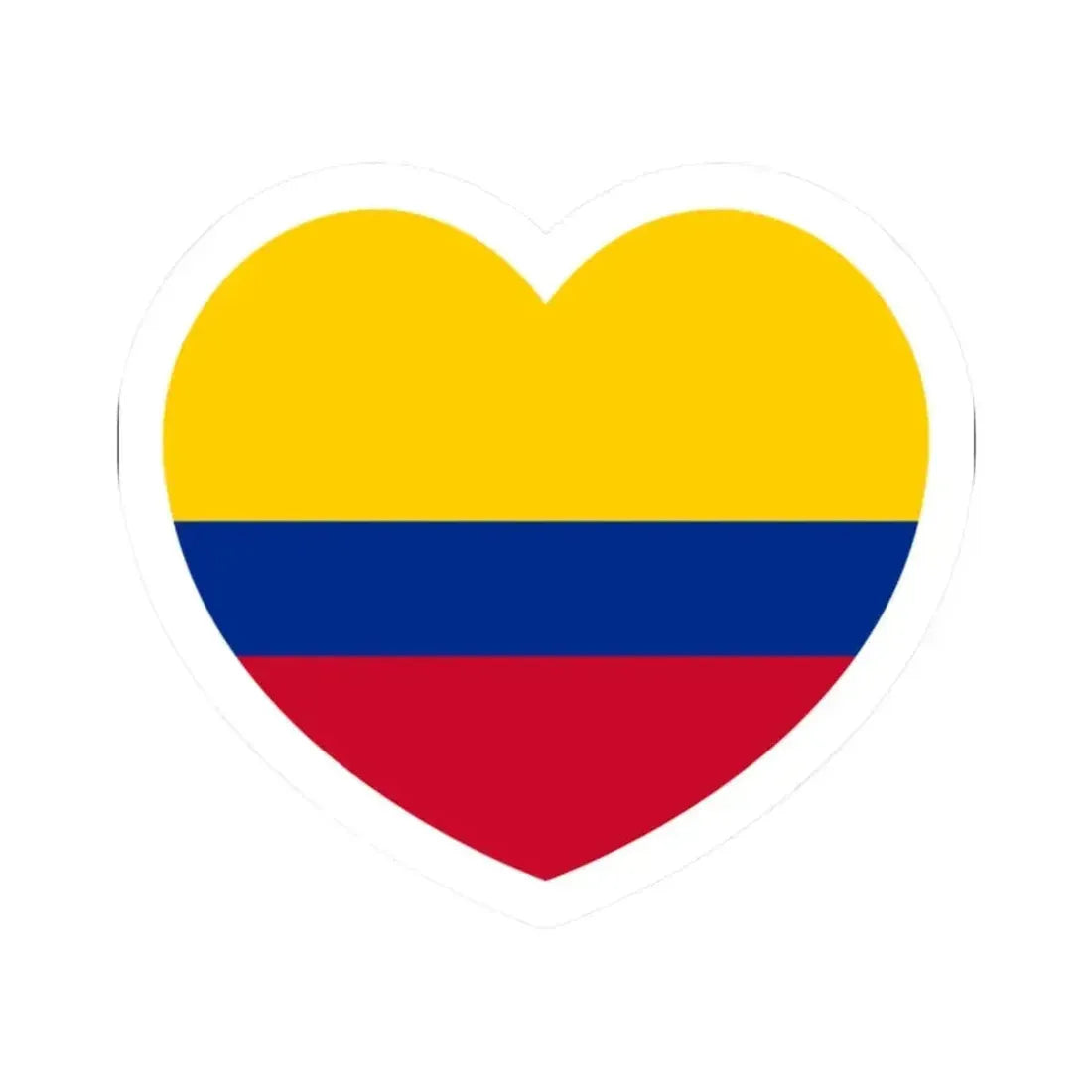 Heart Flag of Colombia - STICKER Vinyl Kiss-Cut Decal 2 Inch White - The Sticker Space