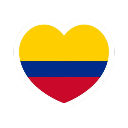 Heart Flag of Colombia - STICKER Vinyl Kiss-Cut Decal 2 Inch White - The Sticker Space