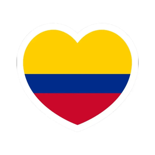 Heart Flag of Colombia - STICKER Vinyl Kiss-Cut Decal 2 Inch White - The Sticker Space