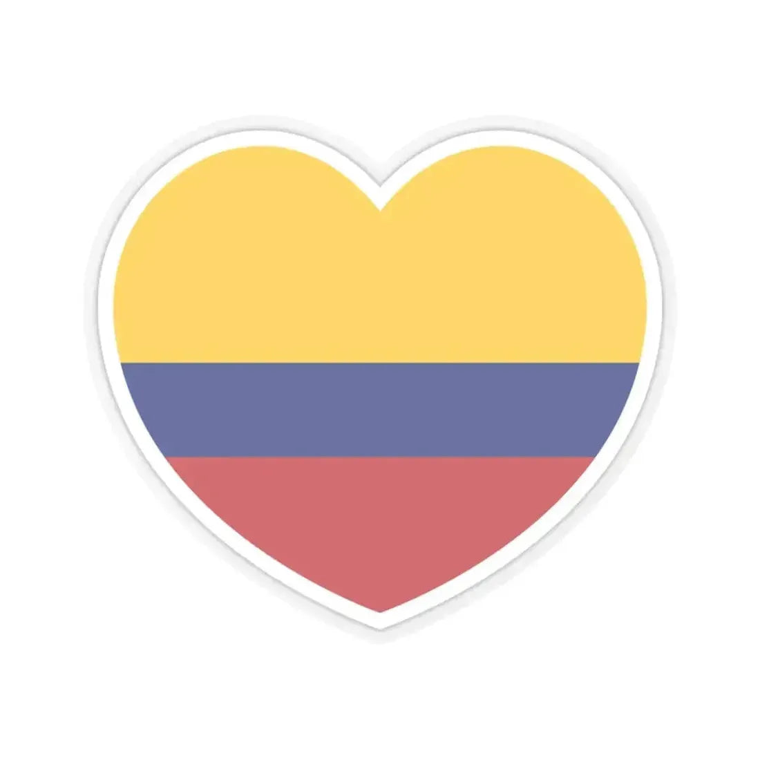 Heart Flag of Colombia - STICKER Vinyl Kiss-Cut Decal 3 Inch Transparent - The Sticker Space
