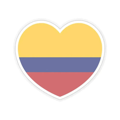 Heart Flag of Colombia - STICKER Vinyl Kiss-Cut Decal 3 Inch Transparent - The Sticker Space