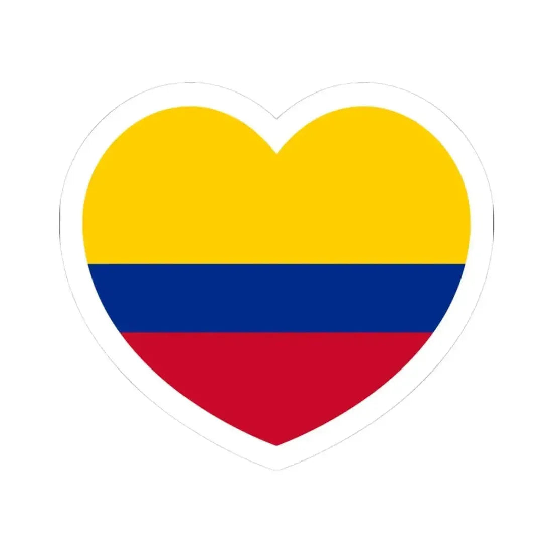 Heart Flag of Colombia - STICKER Vinyl Kiss-Cut Decal 3 Inch White - The Sticker Space