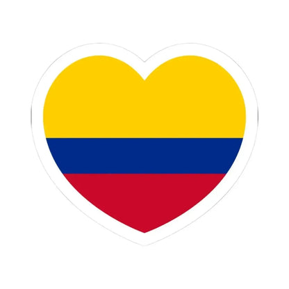 Heart Flag of Colombia - STICKER Vinyl Kiss-Cut Decal 3 Inch White - The Sticker Space