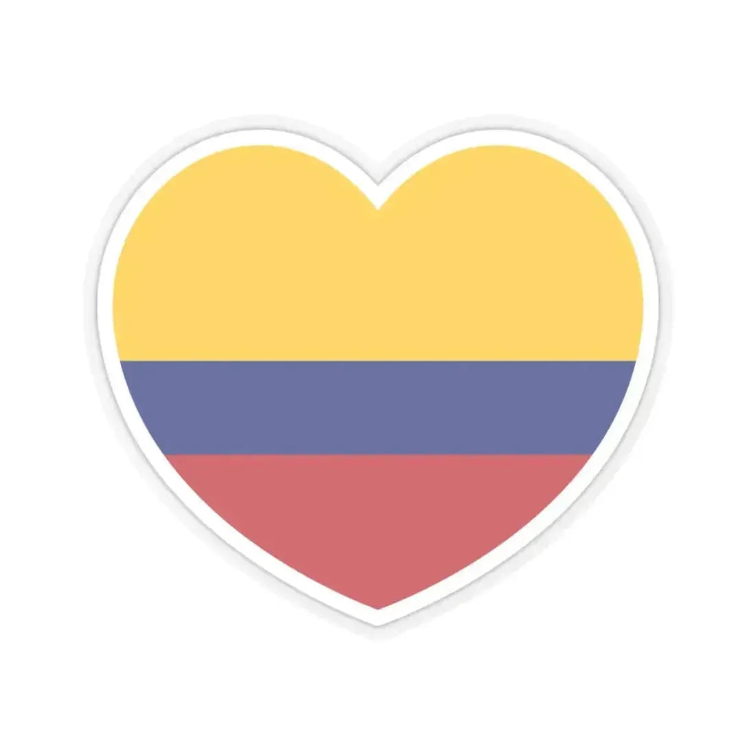 Heart Flag of Colombia - STICKER Vinyl Kiss-Cut Decal 4 Inch Transparent - The Sticker Space