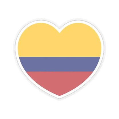 Heart Flag of Colombia - STICKER Vinyl Kiss-Cut Decal 4 Inch Transparent - The Sticker Space