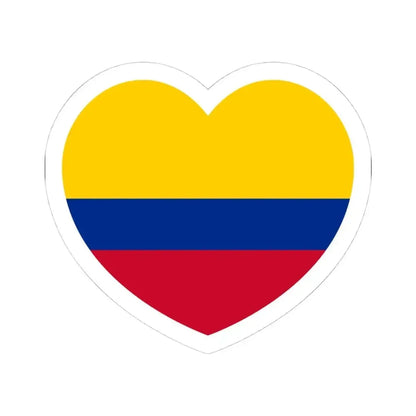 Heart Flag of Colombia - STICKER Vinyl Kiss-Cut Decal 4 Inch White - The Sticker Space