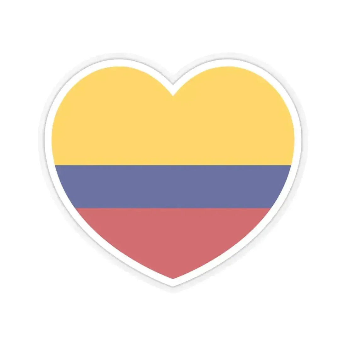 Heart Flag of Colombia - STICKER Vinyl Kiss-Cut Decal 6 Inch Transparent - The Sticker Space