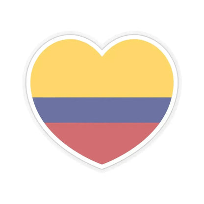 Heart Flag of Colombia - STICKER Vinyl Kiss-Cut Decal 6 Inch Transparent - The Sticker Space