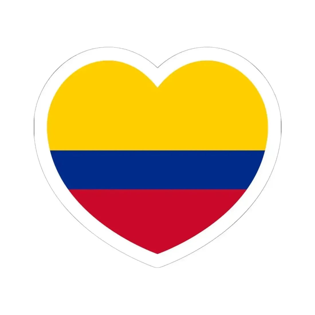 Heart Flag of Colombia - STICKER Vinyl Kiss-Cut Decal 6 Inch White - The Sticker Space