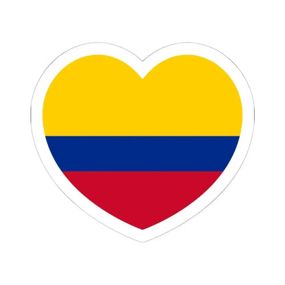 Heart Flag of Colombia - STICKER Vinyl Kiss-Cut Decal 6 Inch White - The Sticker Space