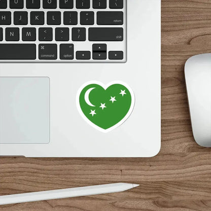 Heart Flag of Comoros 1963-1975 - STICKER Vinyl Die-Cut Decal - The Sticker Space