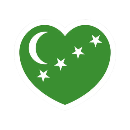 Heart Flag of Comoros 1963-1975 - STICKER Vinyl Kiss-Cut Decal 2 Inch White - The Sticker Space
