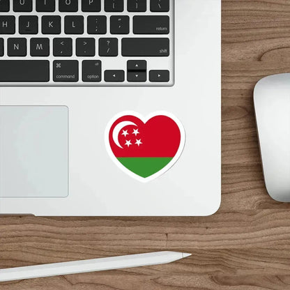 Heart Flag of Comoros 1975-1978 - STICKER Vinyl Die-Cut Decal - The Sticker Space