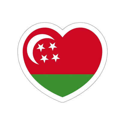 Heart Flag of Comoros 1975-1978 - STICKER Vinyl Die-Cut Decal White Die-Cut 4 Inch - The Sticker Space
