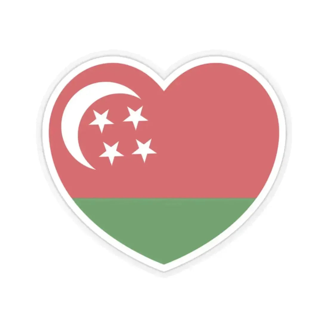 Heart Flag of Comoros 1975-1978 - STICKER Vinyl Kiss-Cut Decal 2 Inch Transparent - The Sticker Space