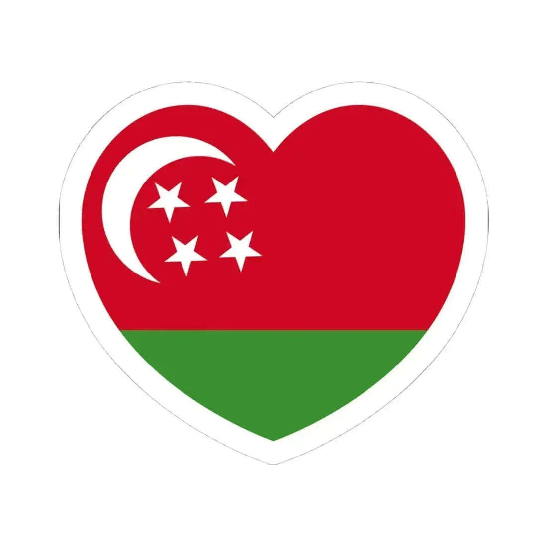 Heart Flag of Comoros 1975-1978 - STICKER Vinyl Kiss-Cut Decal 4 Inch White - The Sticker Space