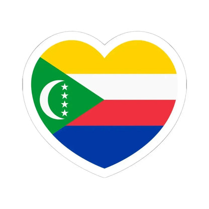 Heart Flag of Comoros - STICKER Vinyl Kiss-Cut Decal 6 Inch White - The Sticker Space