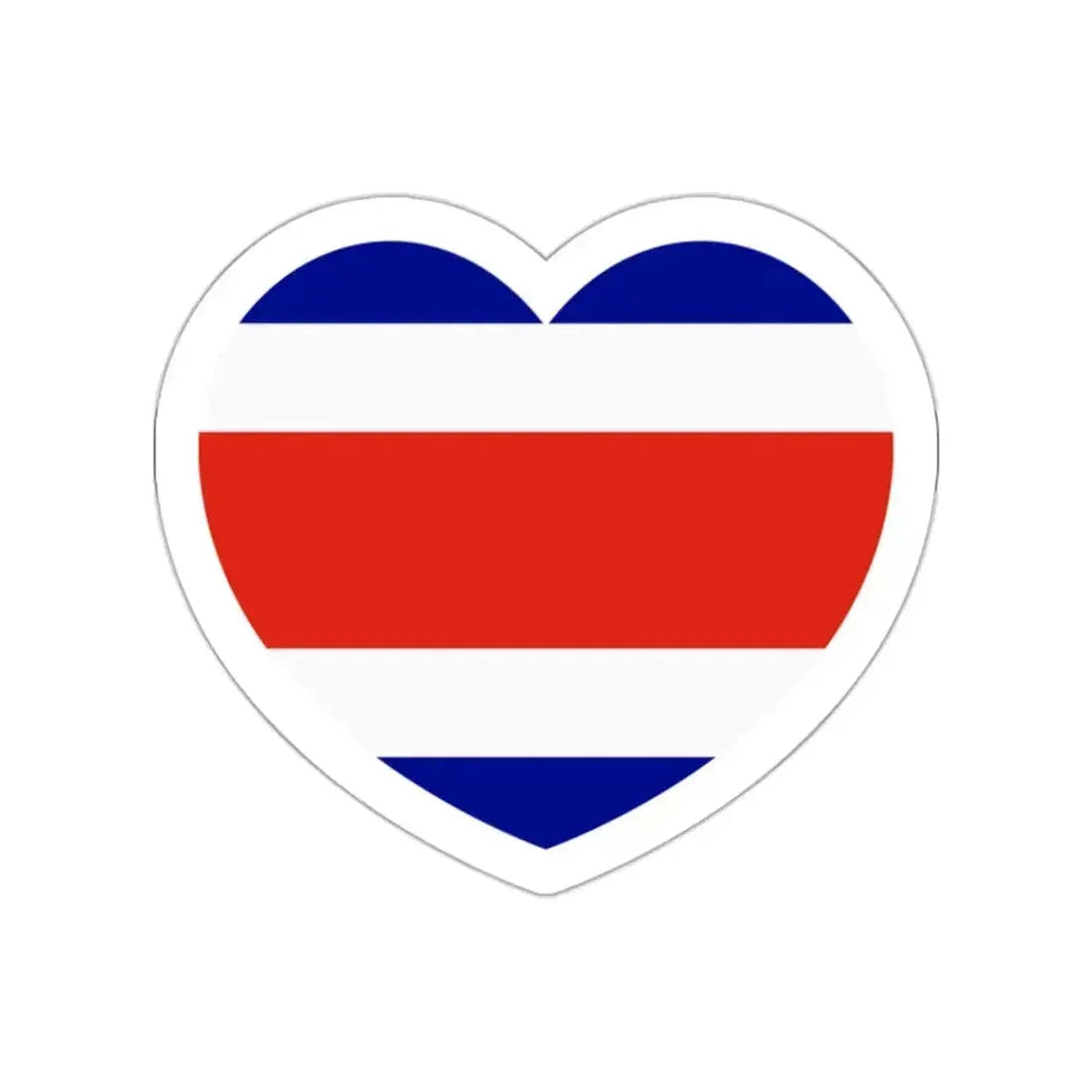 Heart Flag of Costa Rica - STICKER Vinyl Die-Cut Decal White Die-Cut 2 Inch - The Sticker Space