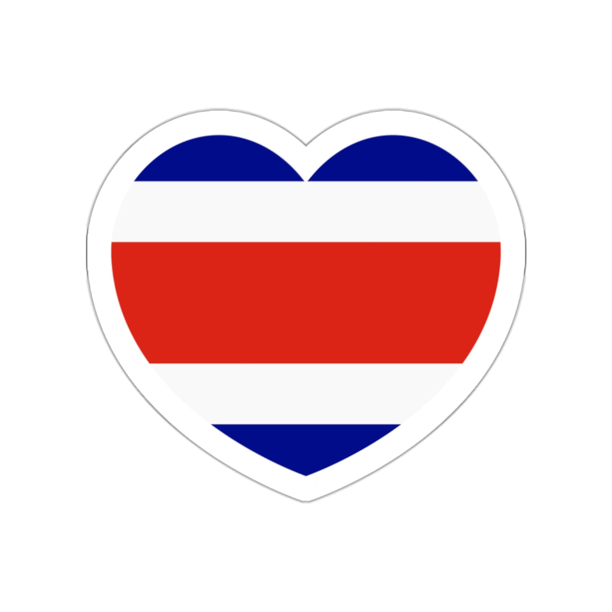 Heart Flag of Costa Rica - STICKER Vinyl Die-Cut Decal-White-The Sticker Space