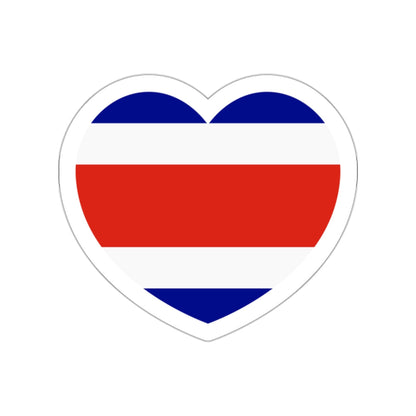 Heart Flag of Costa Rica - STICKER Vinyl Die-Cut Decal-White-The Sticker Space