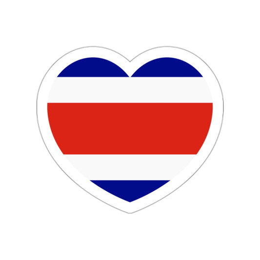 Heart Flag of Costa Rica - STICKER Vinyl Die-Cut Decal-White-The Sticker Space