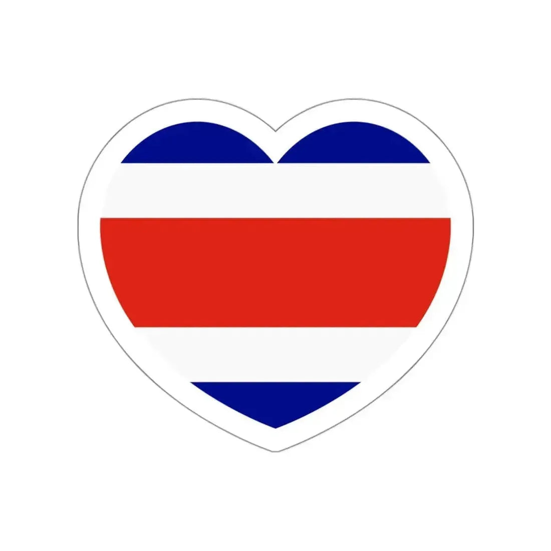 Heart Flag of Costa Rica - STICKER Vinyl Die-Cut Decal White Die-Cut 3 Inch - The Sticker Space