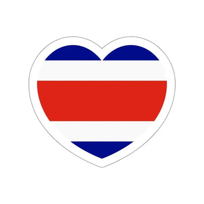Heart Flag of Costa Rica - STICKER Vinyl Die-Cut Decal White Die-Cut 3 Inch - The Sticker Space