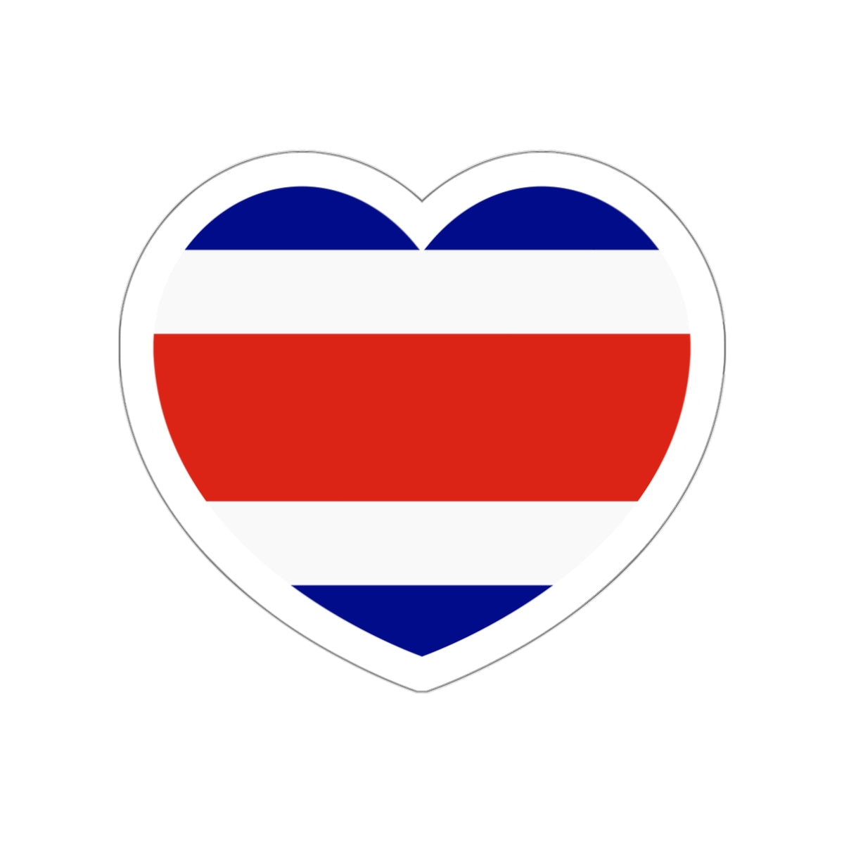 Heart Flag of Costa Rica - STICKER Vinyl Die-Cut Decal-White-The Sticker Space