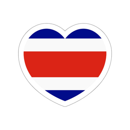 Heart Flag of Costa Rica - STICKER Vinyl Die-Cut Decal-White-The Sticker Space