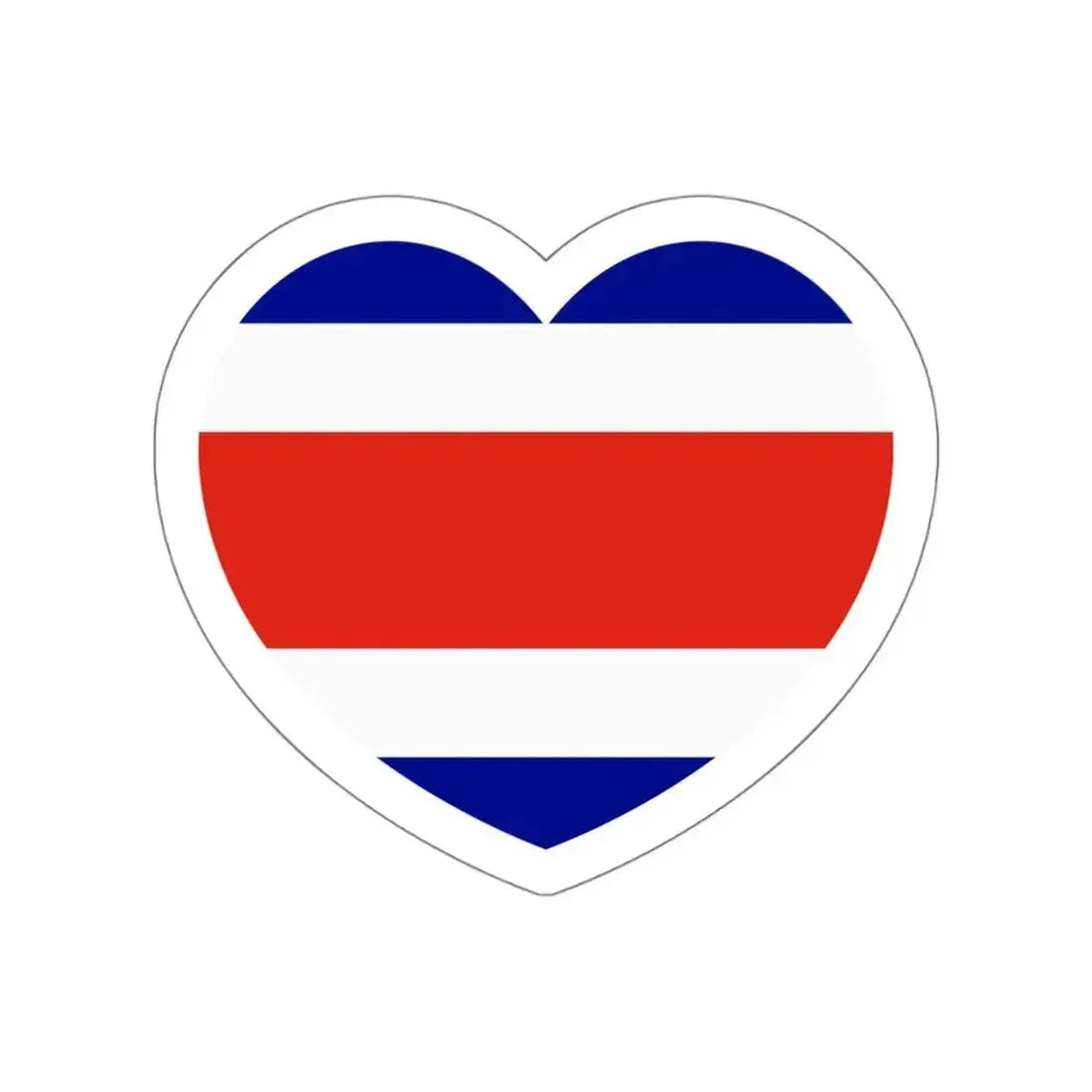Heart Flag of Costa Rica - STICKER Vinyl Die-Cut Decal White Die-Cut 4 Inch - The Sticker Space