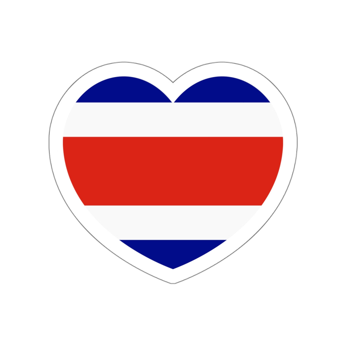 Heart Flag of Costa Rica - STICKER Vinyl Die-Cut Decal-White-The Sticker Space