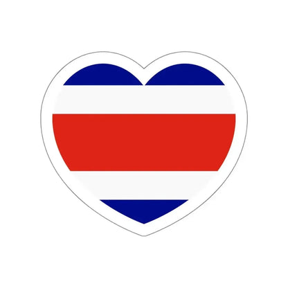 Heart Flag of Costa Rica - STICKER Vinyl Die-Cut Decal White Die-Cut 5 Inch - The Sticker Space