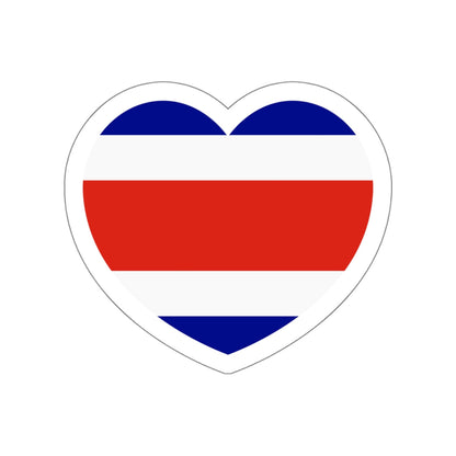 Heart Flag of Costa Rica - STICKER Vinyl Die-Cut Decal-White-The Sticker Space