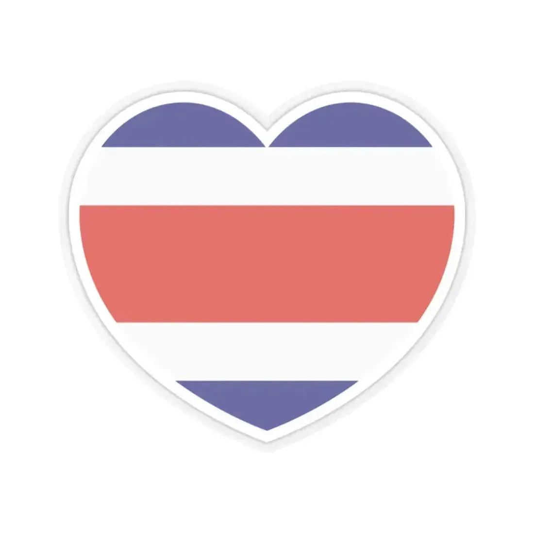 Heart Flag of Costa Rica - STICKER Vinyl Kiss-Cut Decal 2 Inch Transparent - The Sticker Space