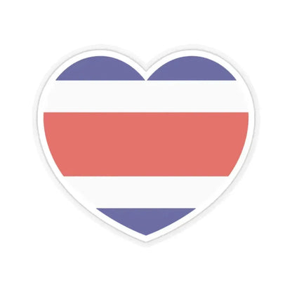 Heart Flag of Costa Rica - STICKER Vinyl Kiss-Cut Decal 2 Inch Transparent - The Sticker Space